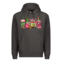Smoke pink christmas gnomes coffee cups Premium Hoodie - Jasminsmagicworld