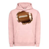 Pigment Salmon leopard american football patch Urban Hoodie - Jasminsmagicworld