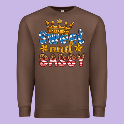 Usa Sweet And Sassy Premium Sweatshirt Designed By Hra Design Shop