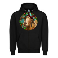 Black Farm Goat Christmas Zipper Hoodie - RanaPortraitStore