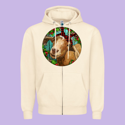 Zipper Hoodie Farm Goat Christmas