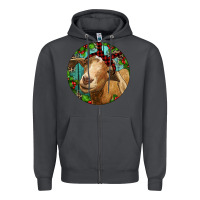 Smoke Farm Goat Christmas Zipper Hoodie - RanaPortraitStore
