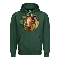 Sports Green Farm Goat Christmas Zipper Hoodie - RanaPortraitStore