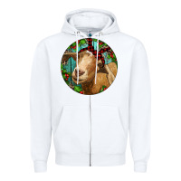White Farm Goat Christmas Zipper Hoodie - RanaPortraitStore