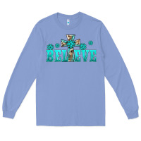Colony Blue western turquoise's gemstones cross believe Long Sleeve Tee - BarkalooDesign