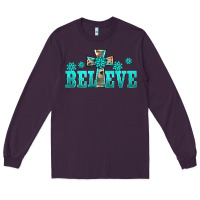 Plum western turquoise's gemstones cross believe Long Sleeve Tee - BarkalooDesign