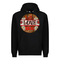 Black hello love bug ladybug ornament Premium Hoodie - BarkalooDesign
