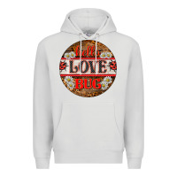Dove Grey hello love bug ladybug ornament Premium Hoodie - BarkalooDesign
