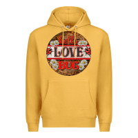 Mustard hello love bug ladybug ornament Premium Hoodie - BarkalooDesign