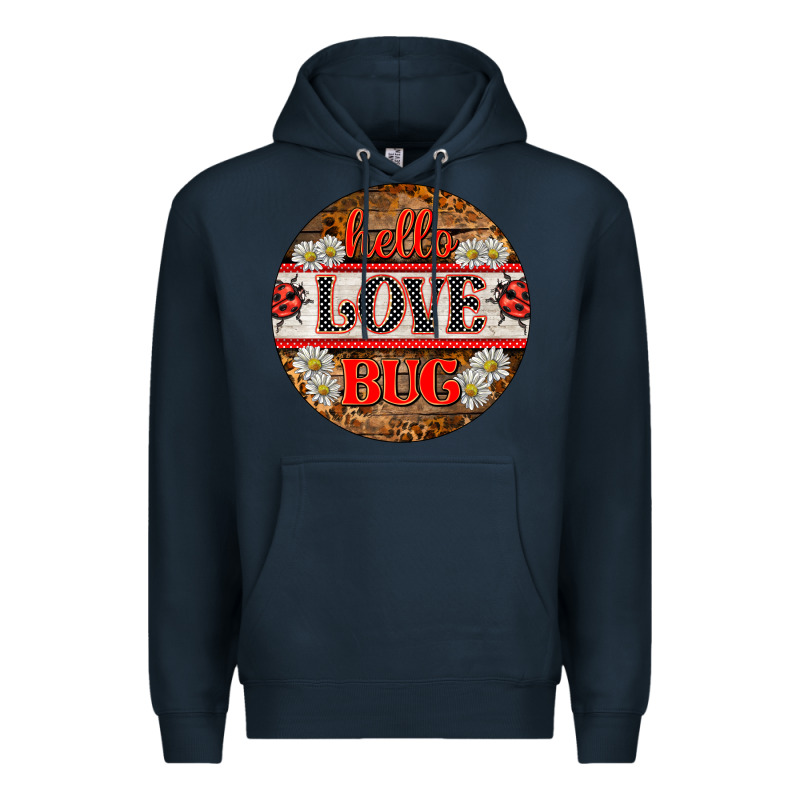 Hello Love Bug Ladybug Ornament Premium Hoodie by BarkalooDesign | Teevron