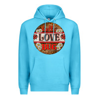 Ocean Blue hello love bug ladybug ornament Premium Hoodie - BarkalooDesign