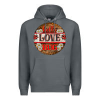 Rock hello love bug ladybug ornament Premium Hoodie - BarkalooDesign
