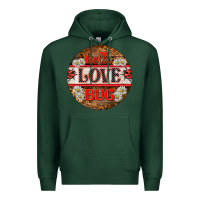 Sports Green hello love bug ladybug ornament Premium Hoodie - BarkalooDesign