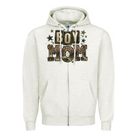 Oatmeal Heather boy mom Zipper Hoodie - Zillion Design Studio
