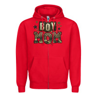 Red boy mom Zipper Hoodie - Zillion Design Studio