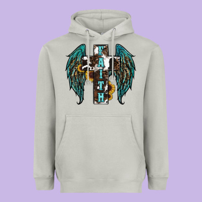 Western Wings Cross Heavyweight Hoodie Designed By Ranaportraitstore