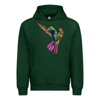 Foreset Green Flying Ruby Throated Hummingbird Urban Hoodie - LillyAllenDesigns