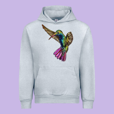 Flying Ruby Throated Hummingbird Urban Hoodie Designed By Lillyallendesigns
