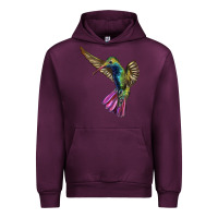 Mauve Wine Flying Ruby Throated Hummingbird Urban Hoodie - LillyAllenDesigns