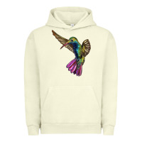 Pigment Pistachio Flying Ruby Throated Hummingbird Urban Hoodie - LillyAllenDesigns