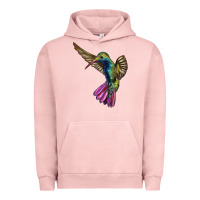 Pigment Salmon Flying Ruby Throated Hummingbird Urban Hoodie - LillyAllenDesigns