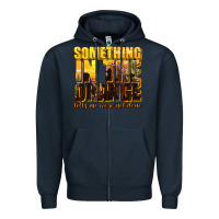 Navy something in the orange western Zipper Hoodie - texasbilliewilder