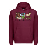 Burgundy peace love appaloosa horse Premium Hoodie - LillyAllenDesigns