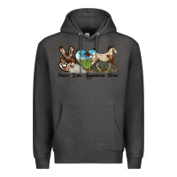 Charcoal Heather peace love appaloosa horse Premium Hoodie - LillyAllenDesigns