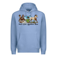 Colony Blue peace love appaloosa horse Premium Hoodie - LillyAllenDesigns