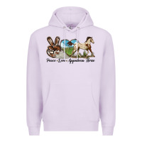 Lilac peace love appaloosa horse Premium Hoodie - LillyAllenDesigns