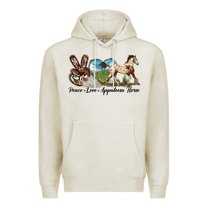 Peace Love Appaloosa Horse Premium Hoodie by LillyAllenDesigns | Teevron