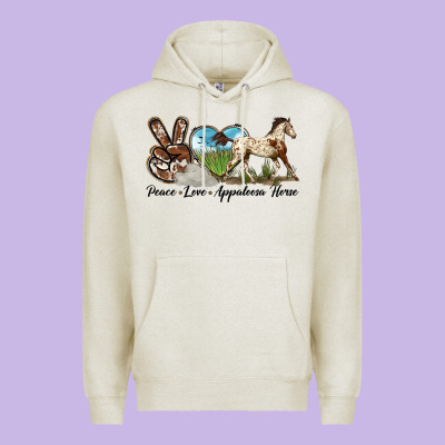 Peace Love Appaloosa Horse Premium Hoodie Designed By Lillyallendesigns