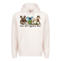 Pale Pink peace love appaloosa horse Premium Hoodie - LillyAllenDesigns