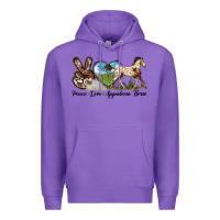 Purple peace love appaloosa horse Premium Hoodie - LillyAllenDesigns