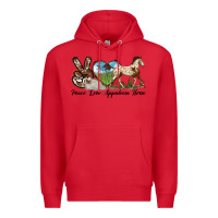 Red peace love appaloosa horse Premium Hoodie - LillyAllenDesigns