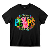 Black Chillin Peeps With My Heavy Core Tee - CowhideDigitalArt
