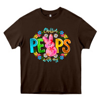 Chocolate Brown Chillin Peeps With My Heavy Core Tee - CowhideDigitalArt