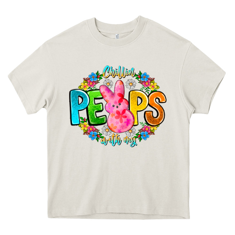 Chillin Peeps With My Heavy Core Tee by CowhideDigitalArt | Teevron