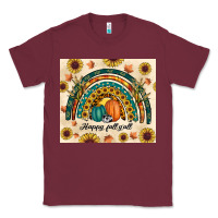 Burgundy Happy Fall y'all Classic Tee - RanaPortraitStore