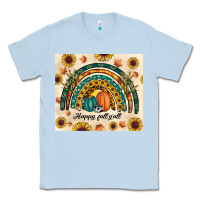 Dusty Blue Happy Fall y'all Classic Tee - RanaPortraitStore