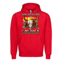 Red simmer down cowboy Zipper Hoodie - texasbilliewilder