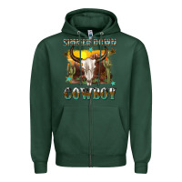 Sports Green simmer down cowboy Zipper Hoodie - texasbilliewilder