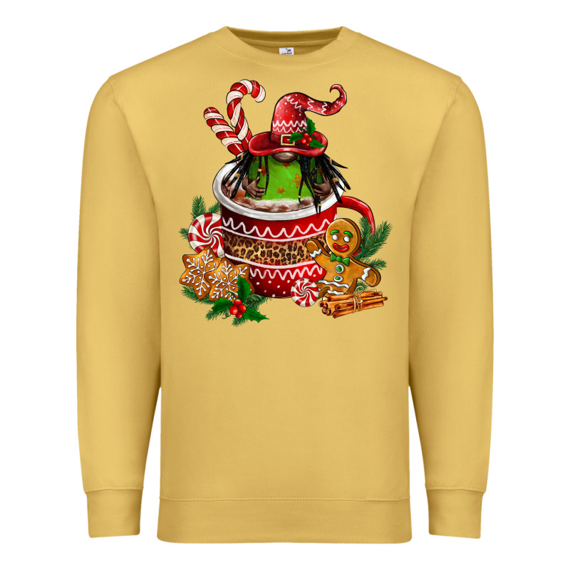 Christmas Coffee Afro Gnome Premium Sweatshirt by FaDigitalArtStudio | Teevron