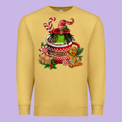 Christmas Coffee Afro Gnome Premium Sweatshirt Designed By Fadigitalartstudio