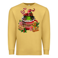 Antique Gold christmas coffee afro gnome Premium Sweatshirt - FaDigitalArtStudio