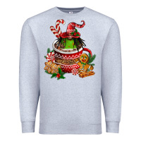 Heather Grey christmas coffee afro gnome Premium Sweatshirt - FaDigitalArtStudio