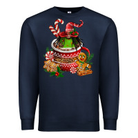 Navy christmas coffee afro gnome Premium Sweatshirt - FaDigitalArtStudio