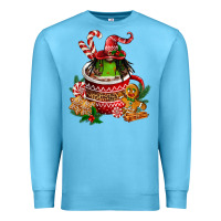 Ocean Blue christmas coffee afro gnome Premium Sweatshirt - FaDigitalArtStudio