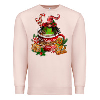 Pale Pink christmas coffee afro gnome Premium Sweatshirt - FaDigitalArtStudio