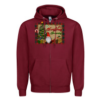 Burgundy It's Christmas Gnomes Zipper Hoodie - RanaPortraitStore